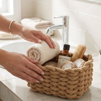 Panier rangement salle de bain 