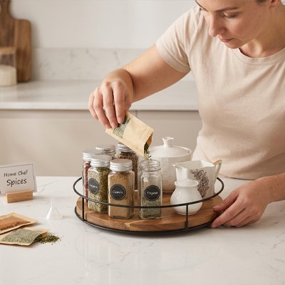 Plateau tournant​ en bois