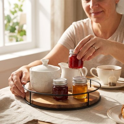 Plateau tournant​ en bois