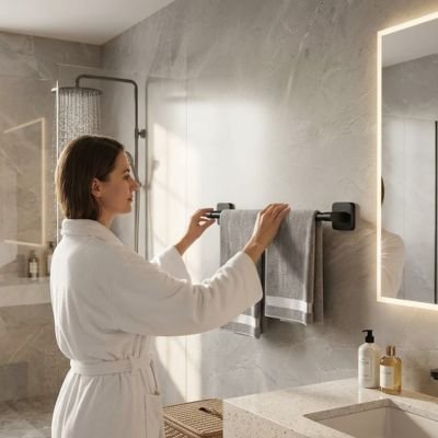 Porte serviette mural salle de bain